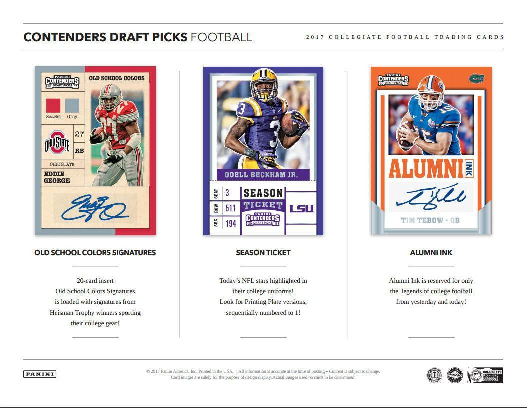 2017 Panini Contenders Draft Football Hobby Box