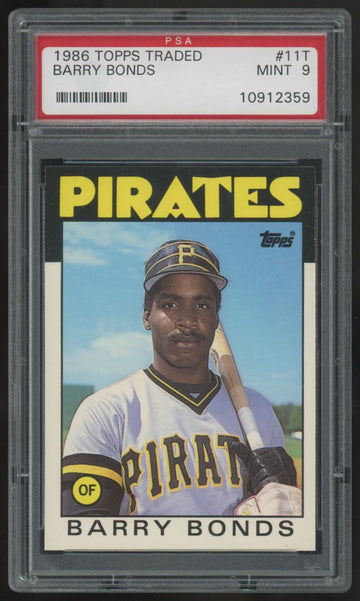 1986 Topps Traded Barry Bonds RC #11T PSA 9 *359