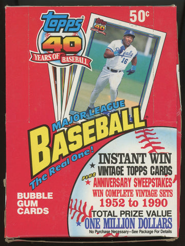 1991 Topps Baseball Wax Box 36 Sealed Packs