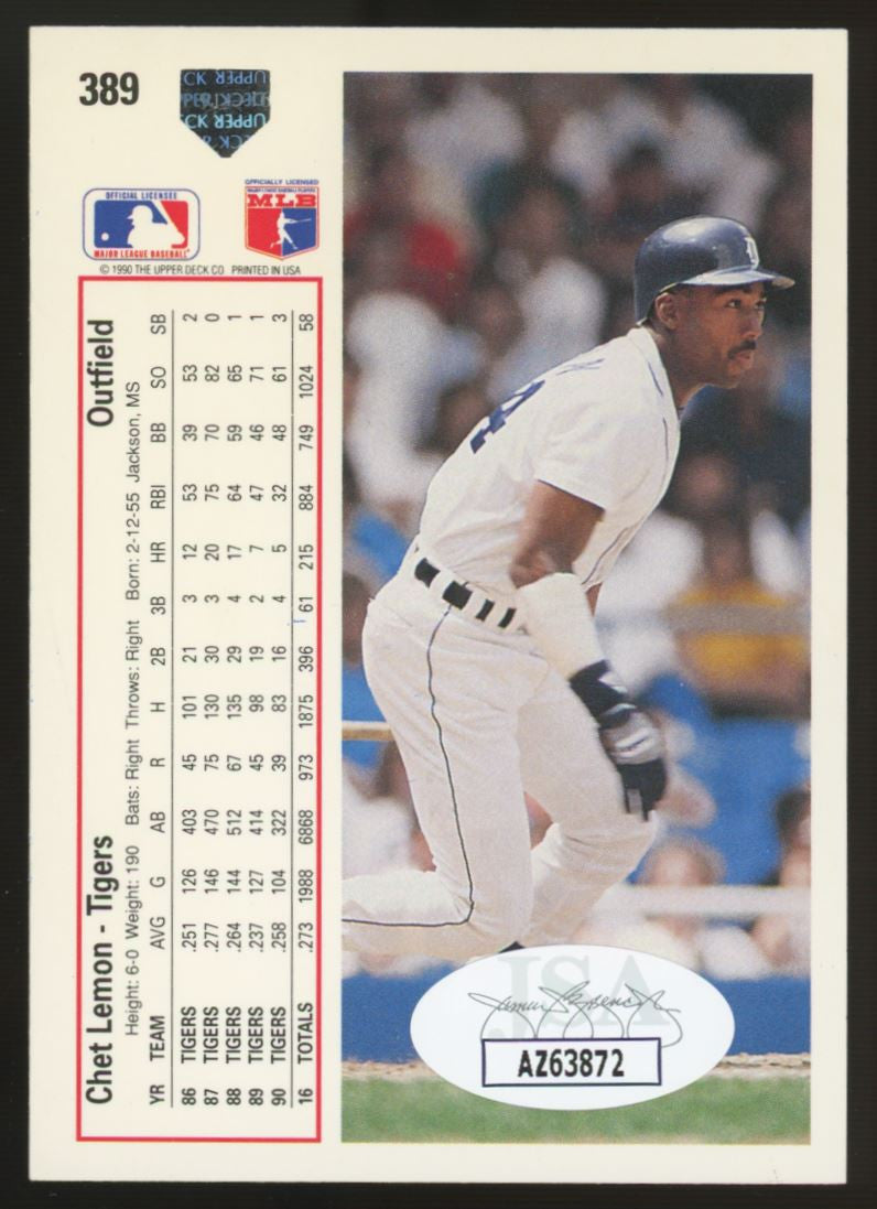 1991 Upper Deck Chet Lemon #389 Signed Auto JSA