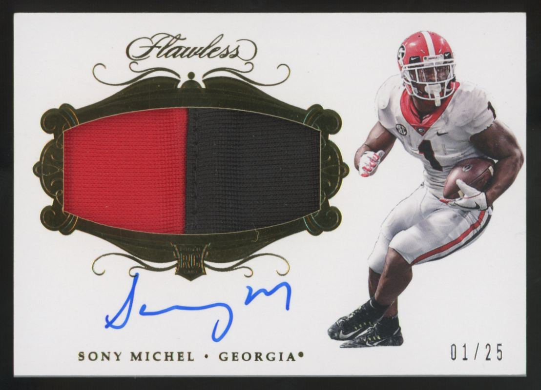 2018 Panini Flawless Sony Michel RC Patch Auto RPA /25 #RPA-SM