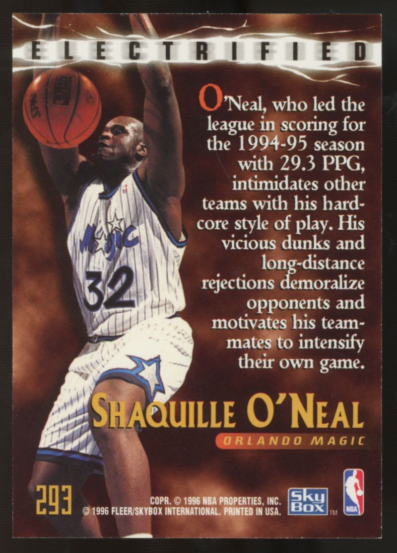 1995-96 SkyBox Premium Shaquille O'Neal Electrified #293