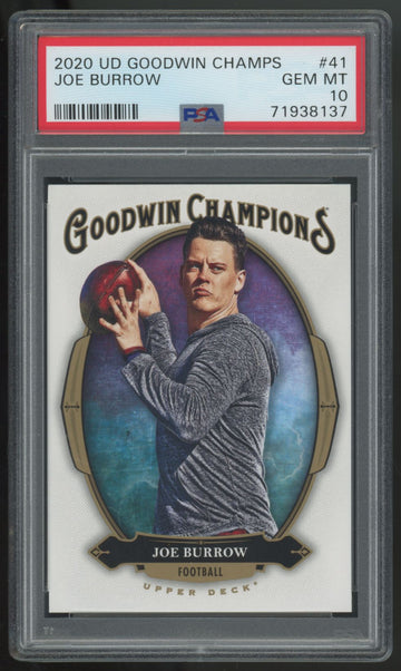 2020 Upper Deck Goodwin Champions Joe Burrow RC #41 PSA 10