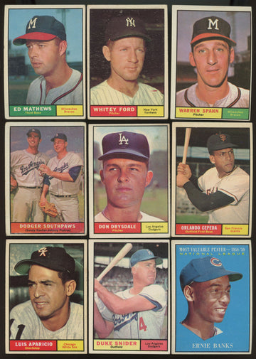 1961 Topps Baseball Near Complete Set 549/587 w/ Graded Overall VG-VG/EX