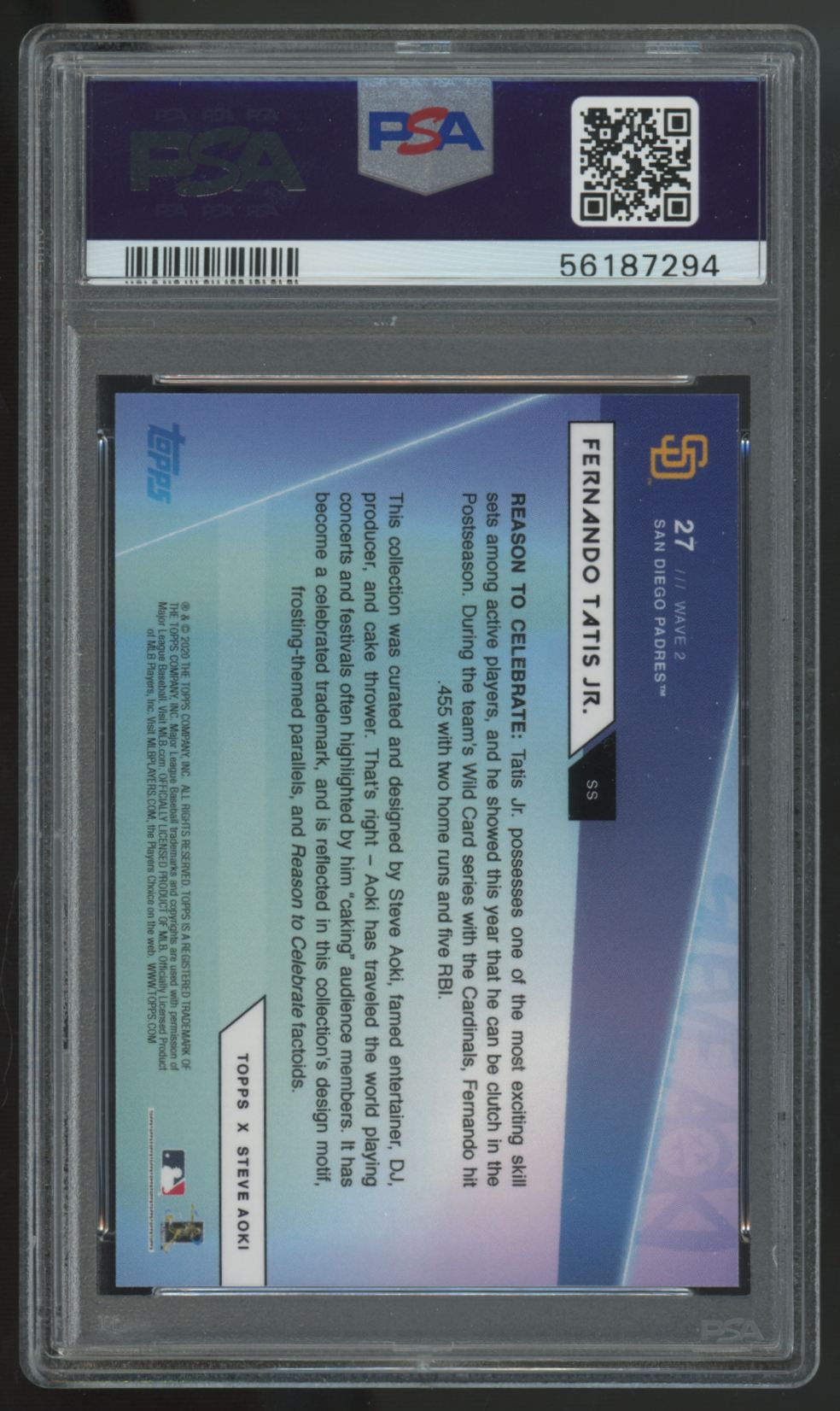 2020 Topps x Steve Aoki Fernando Tatis Jr. #27 PSA 10