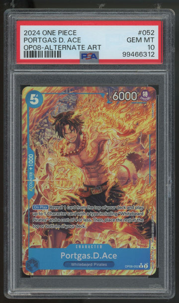 2024 One Piece Portgas D. Ace OP0 Alt Art #052 PSA 10