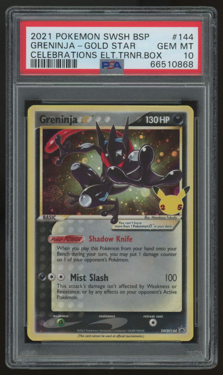 2021 Pokemon Greninja Gold Star Celebrations Promo #144 PSA 10