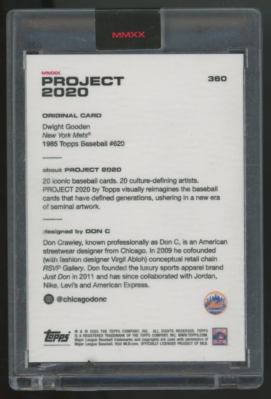 2020 Topps Project 2020 Dwight Gooden 1985 Dr. K #360