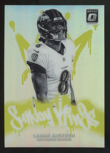2025 Panini Donruss Optic Lamar Jackson Sunday Kings Prizm SSP #5