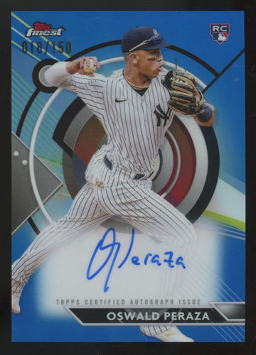 2023 Topps Finest Oswald Peraza RC Blue Refractor Auto /150 #FA-OP