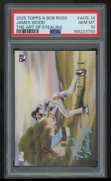 2025 Topps x Bob Ross James Wood RC The Art of Stealing #AOS-14 PSA 10