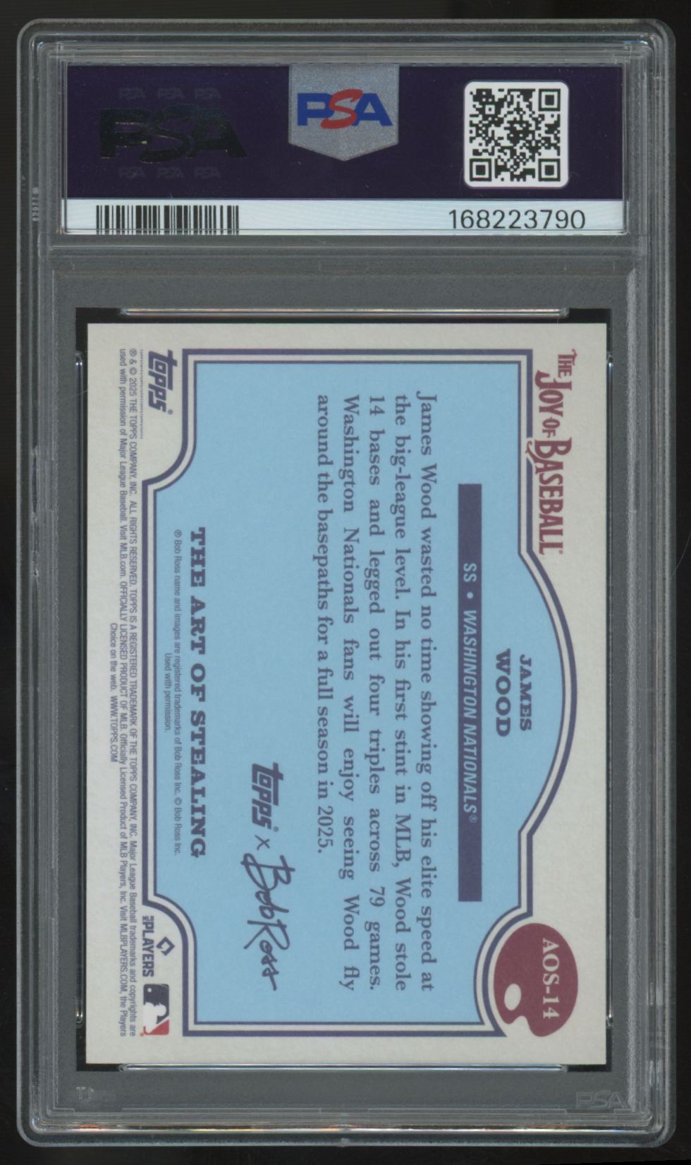 2025 Topps x Bob Ross James Wood RC The Art of Stealing #AOS-14 PSA 10