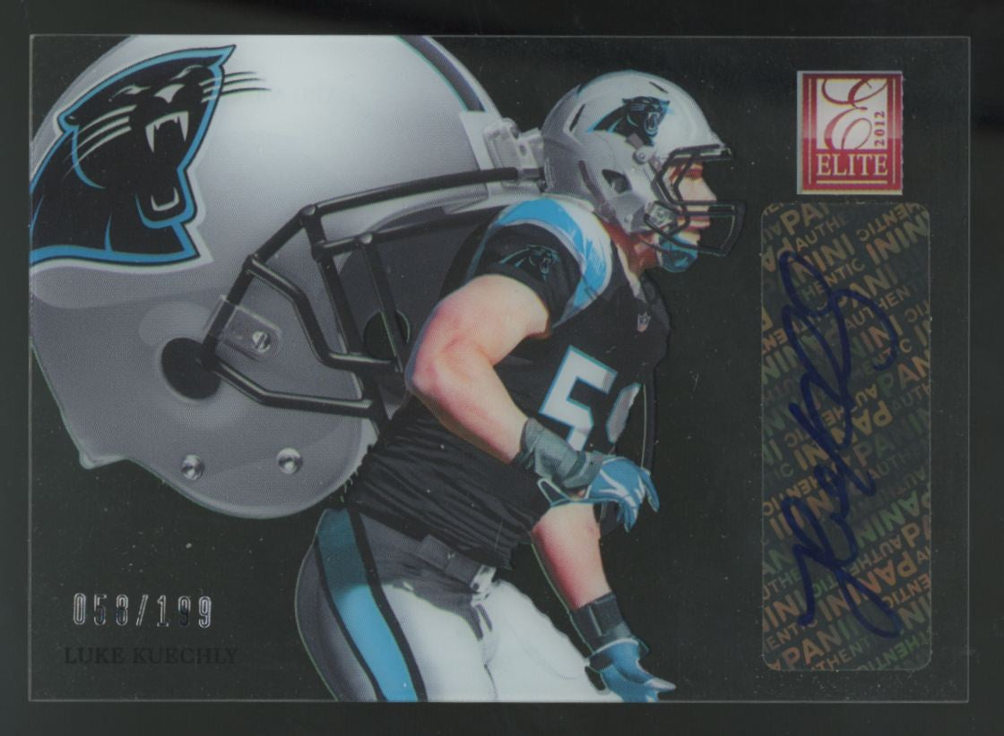 2012 Panini Elite Luke Kuechly RC Hard Hats Auto /199 #61