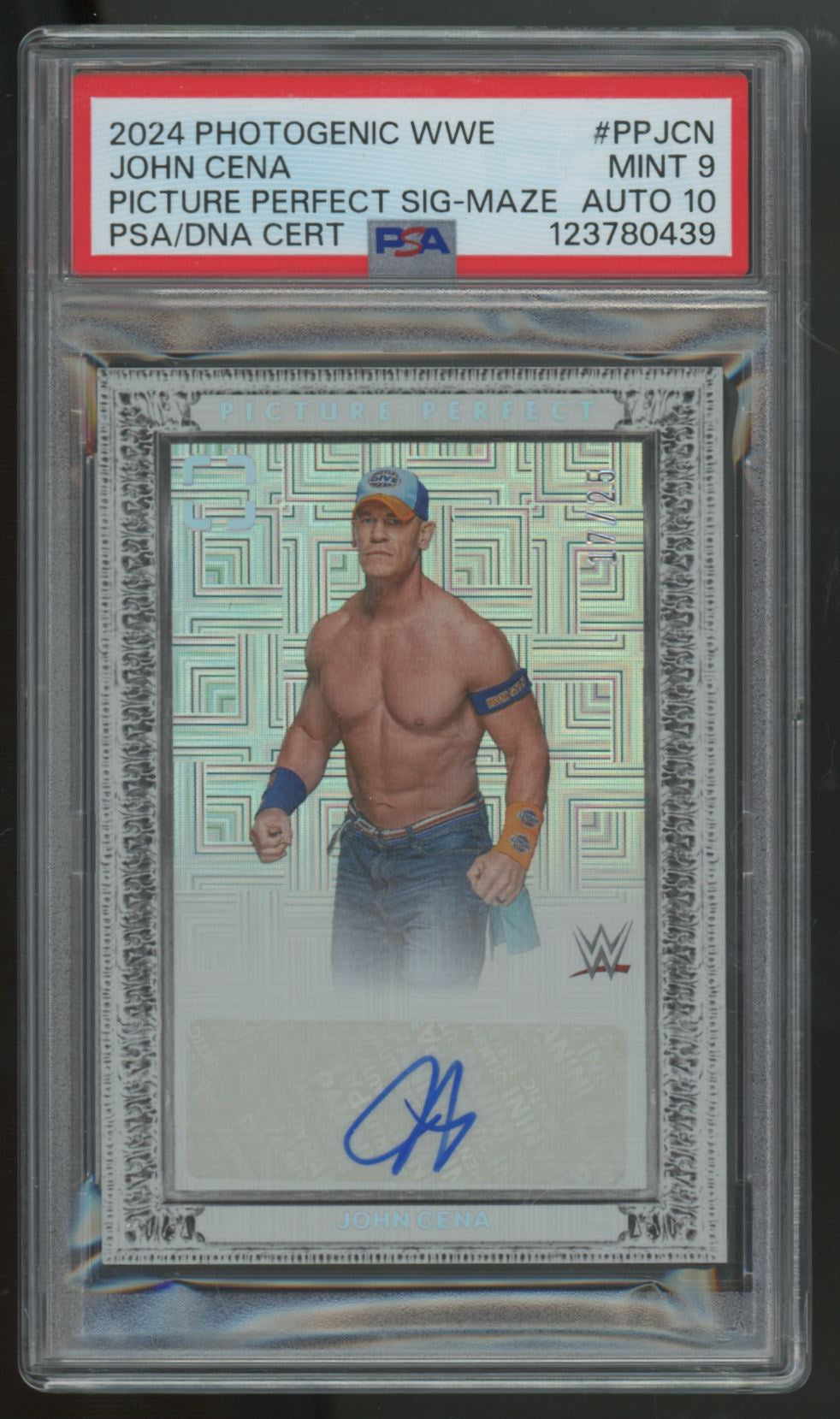 2024 Photogenic WWE John Cena Picture Perfect Signatures Maze Auto /25 PSA 9