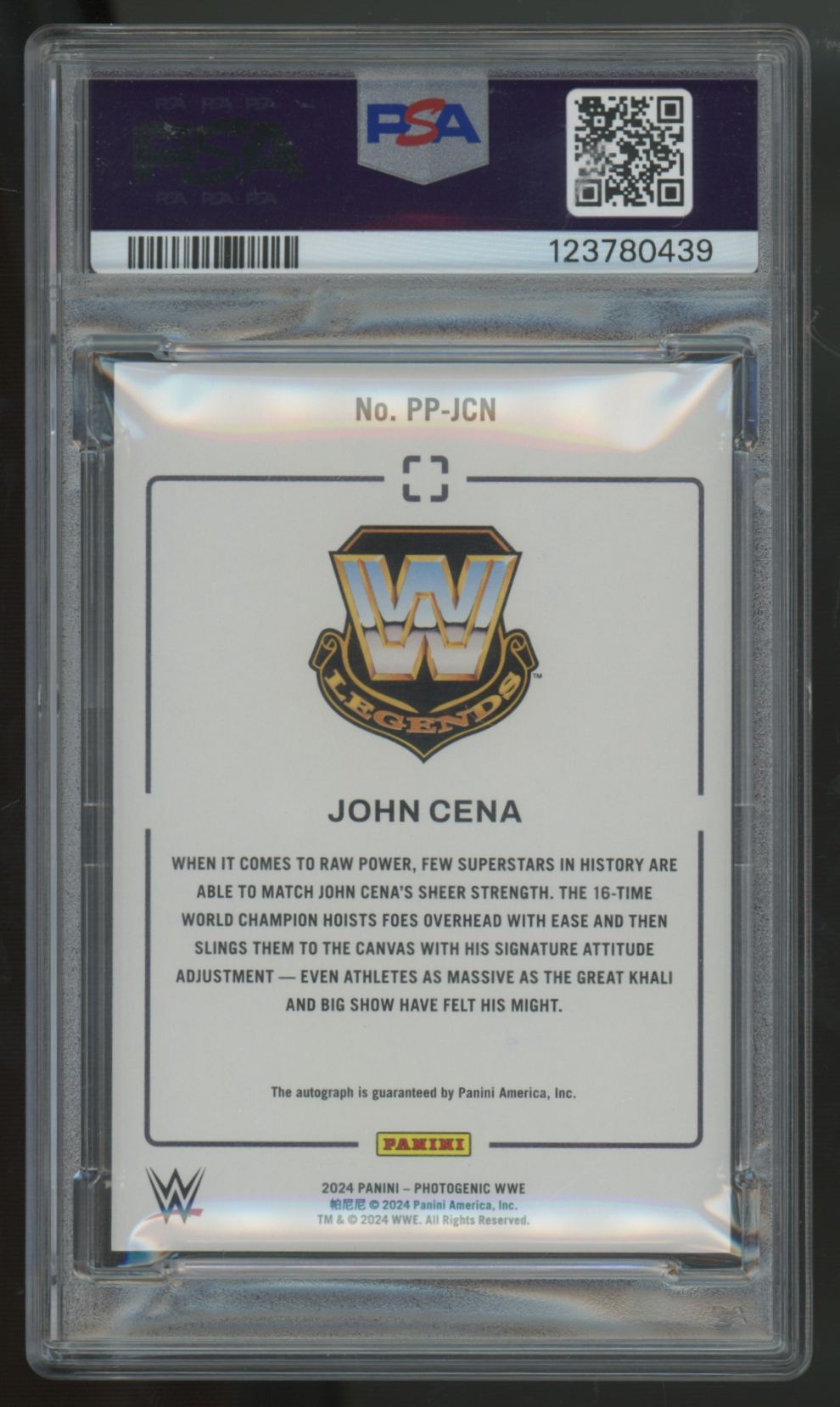 2024 Photogenic WWE John Cena Picture Perfect Signatures Maze Auto /25 PSA 9