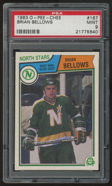 1983-84 O-Pee-Chee Brian Bellows RC #167 PSA 9 *640
