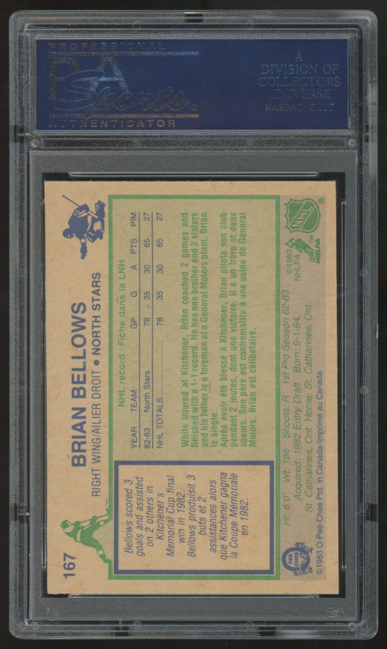 1983-84 O-Pee-Chee Brian Bellows RC #167 PSA 9 *640