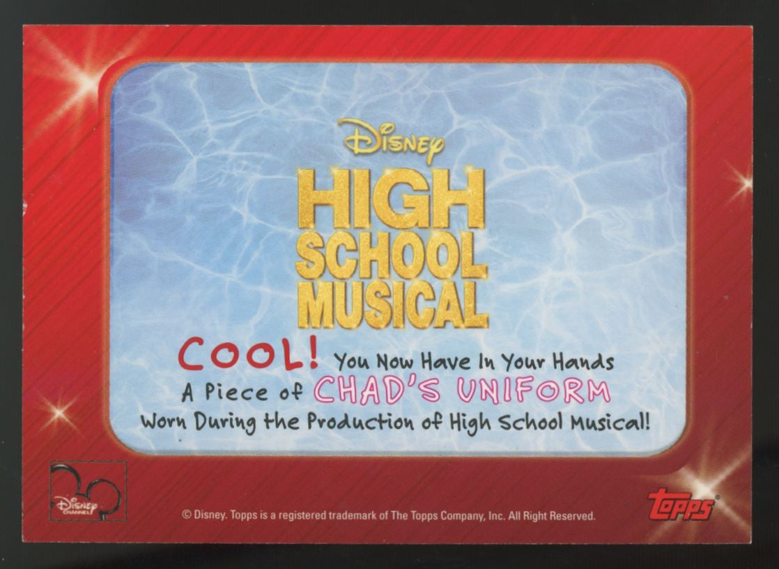 2007 Topps High School Musical Chad's Uniform Costume Patch