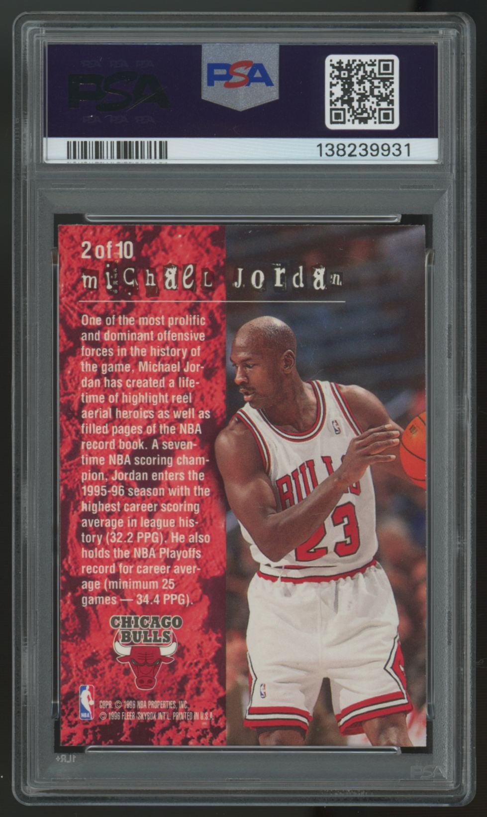1995/96 Fleer Hot Packs Michael Jordan Total "O" #2 PSA 9