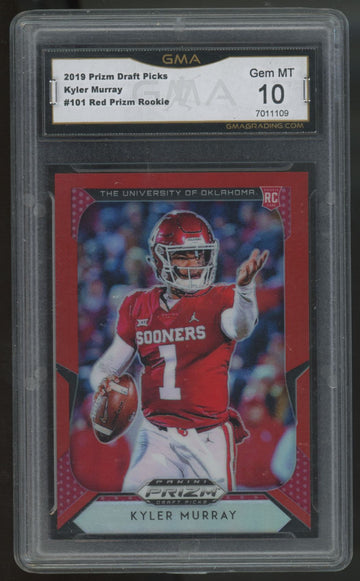 2019 Panini Prizm Draft Kyler Murray RC Red #101 GMA 10