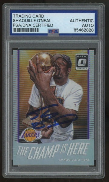 2017-18 Donruss Optic Shaquille O'Neal The Champ Holo Signed Auto PSA Authentic