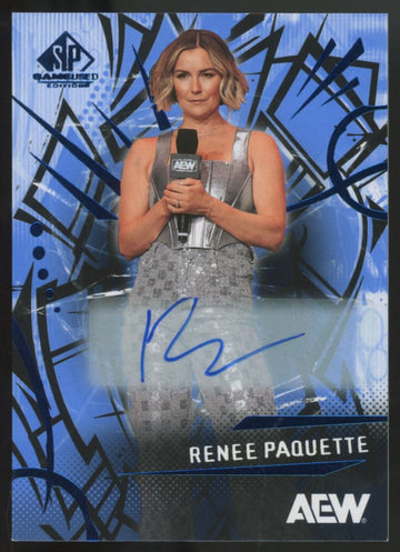2025 UD AEW SP Game Used Renee Paquette Blue Auto #37