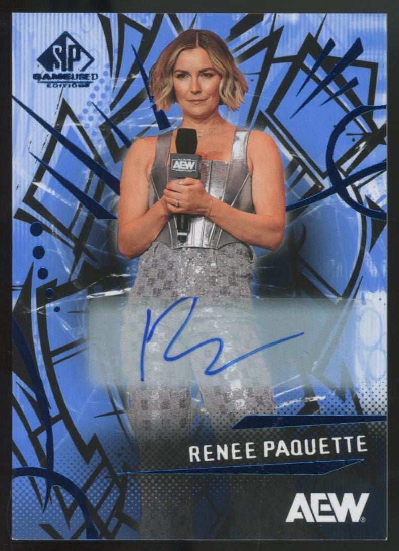 2025 UD AEW SP Game Used Renee Paquette Blue Auto #37