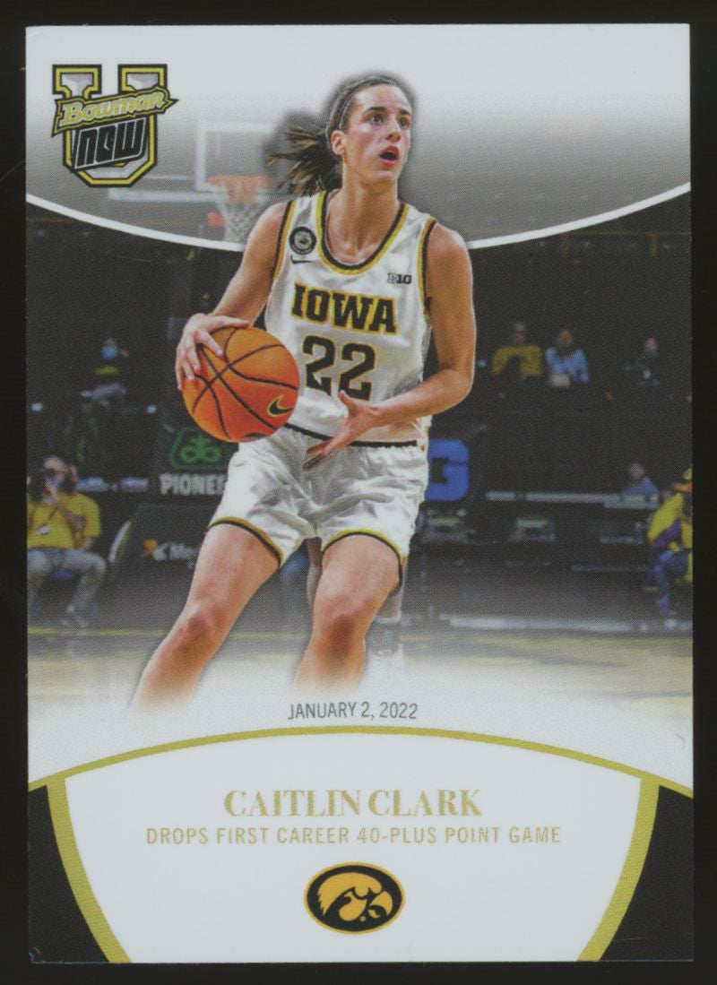 2024 Bowman U Now Caitlin Clark First Career 40 Point Game Gold #6