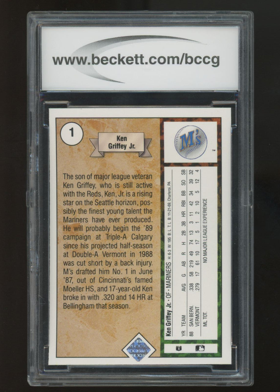 1989 Upper Deck Ken Griffey Jr. RC #1 BCCG 10