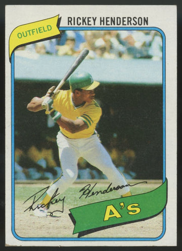 1980 Topps Rickey Henderson RC #482 VG/EX "B"