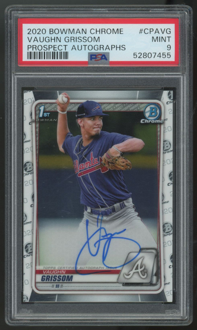 2020 Bowman Chrome Vaughn Grissom 1st Prospect Auto #CPA-VG PSA 9