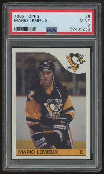 1985/86 Topps Mario Lemieux RC #9 PSA 9