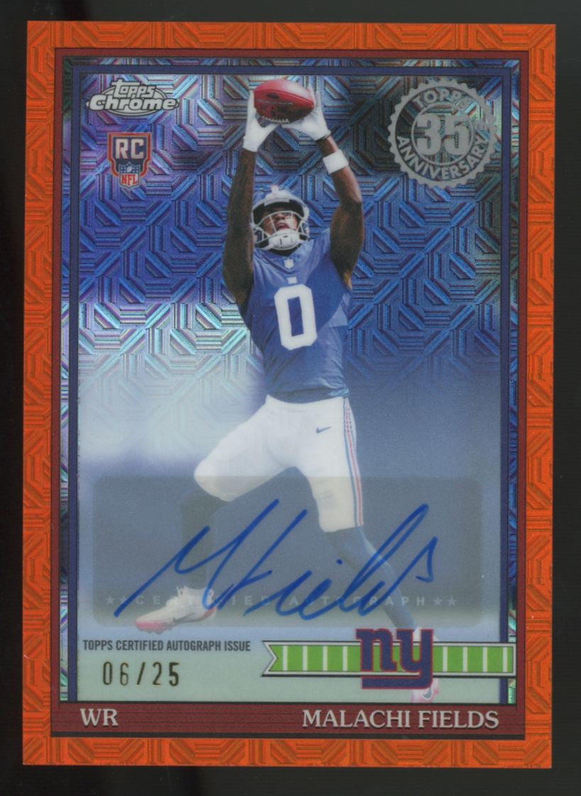 2026 Topps Chrome Silver Pack Malachi Fields RC Orange Auto /25 #91TRC-30