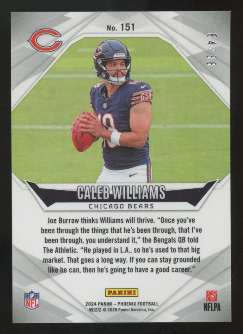 2024 Panini Phoenix Caleb Williams RC Pink Fade /88 #151