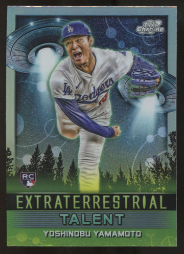 2024 Topps Chrome Cosmic Yoshinobu Yamamato RC Extraterrestrial Talent #ET-24