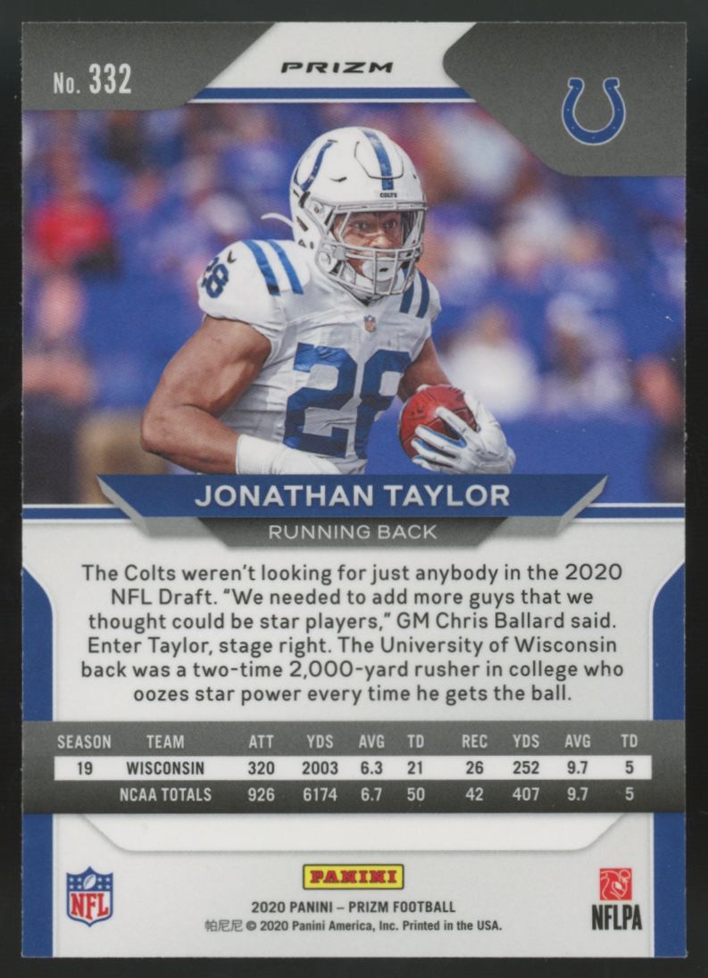 2020 Panini Prizm Jonathan Taylor RC Disco #332