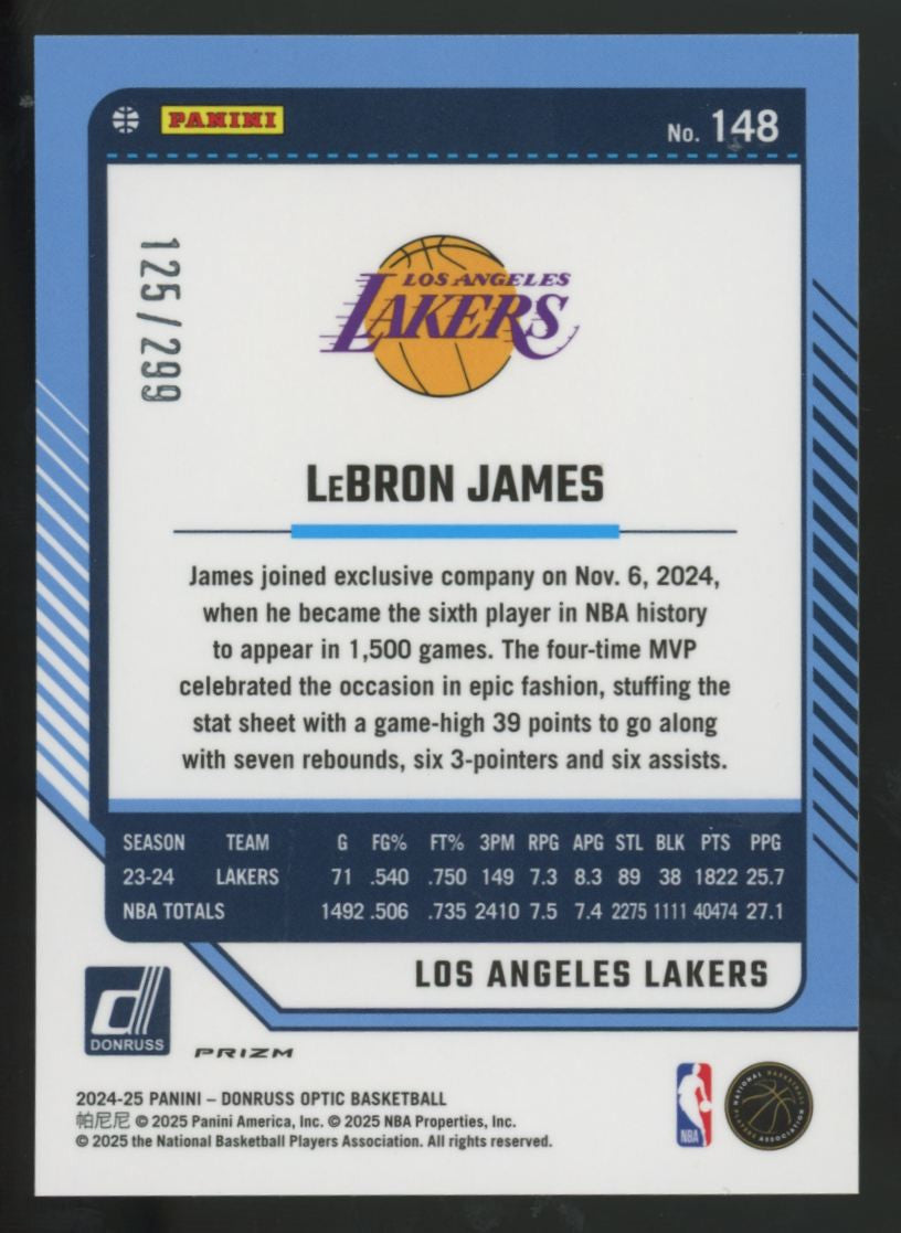 2024-25 Panini Donruss Optic LeBron James Red Velocity /299 #148