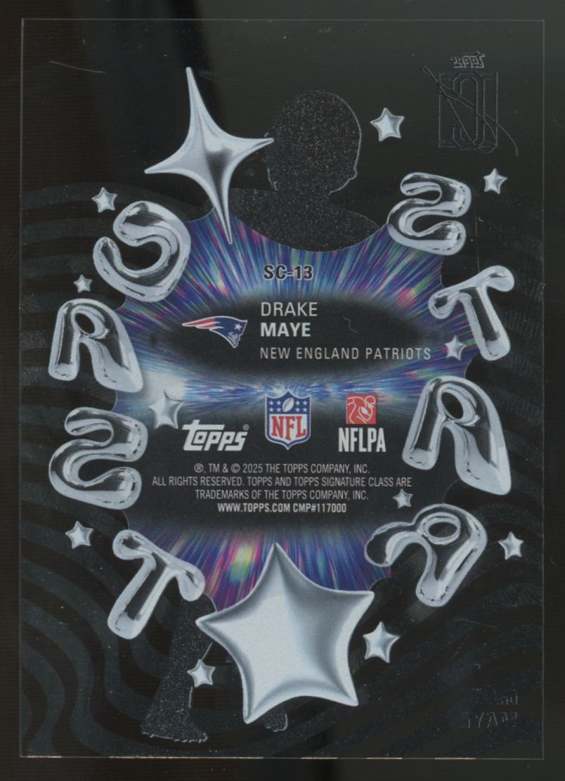 2025 Topps Signature Class Drake Maye Star Cast SSP #SC-13