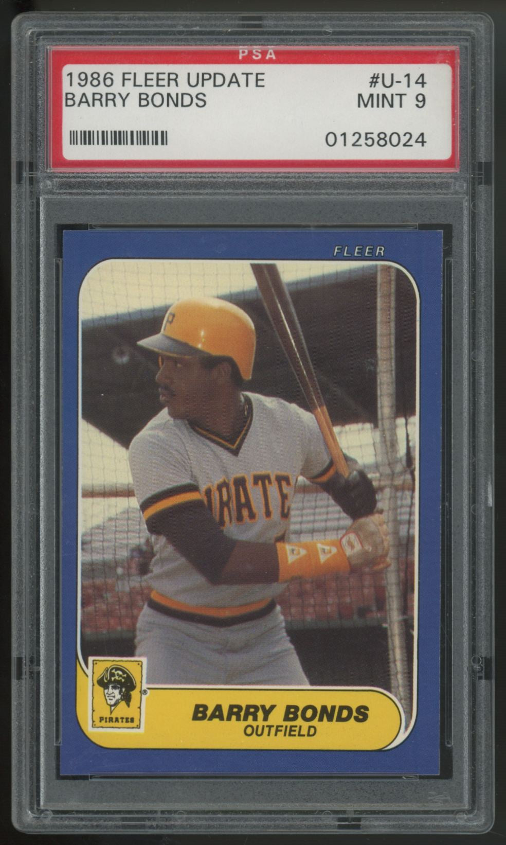 1986 Fleer Update Barry Bonds RC #U-14 PSA 9 *024