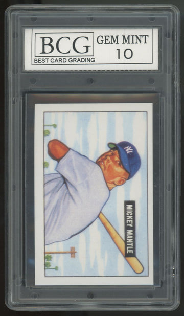 1989 Bowman Tiffany Inserts Mickey Mantle 1951 Reprint #253 BCG 10
