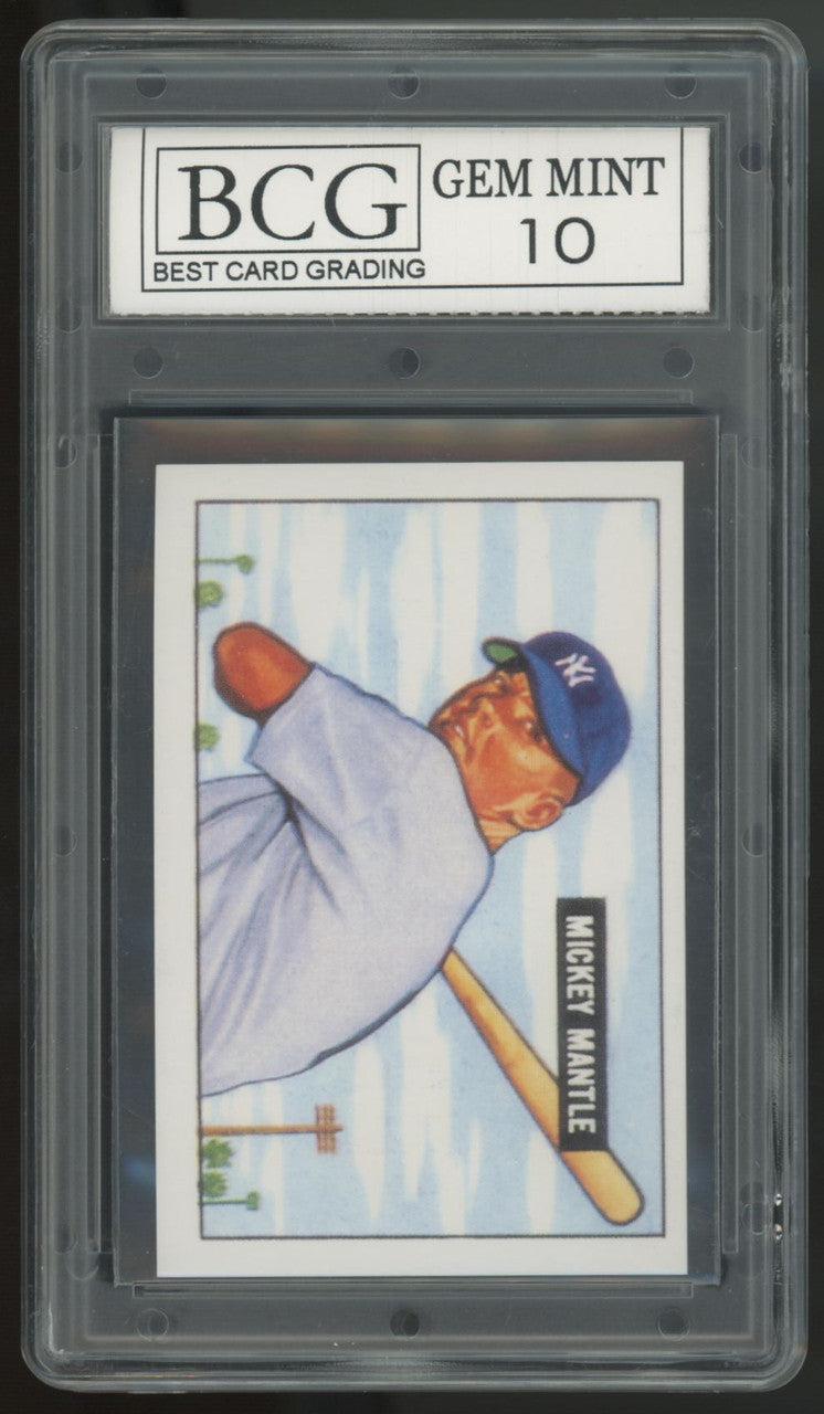 1989 Bowman Tiffany Inserts Mickey Mantle 1951 Reprint #253 BCG 10