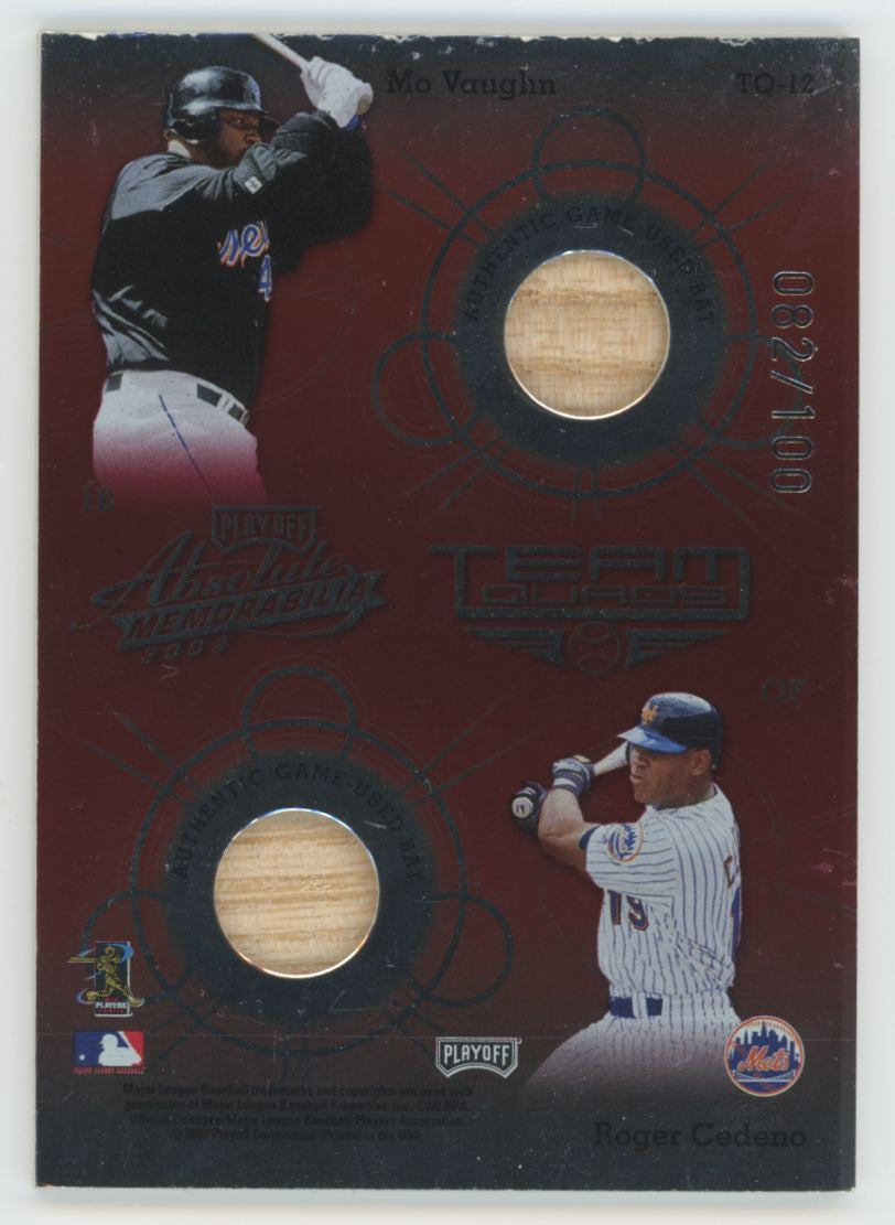 2002 Playoff Absolute Piazza/Alomar/Vaughn/Cedeno Team Quads Patch /100 #TQ-12