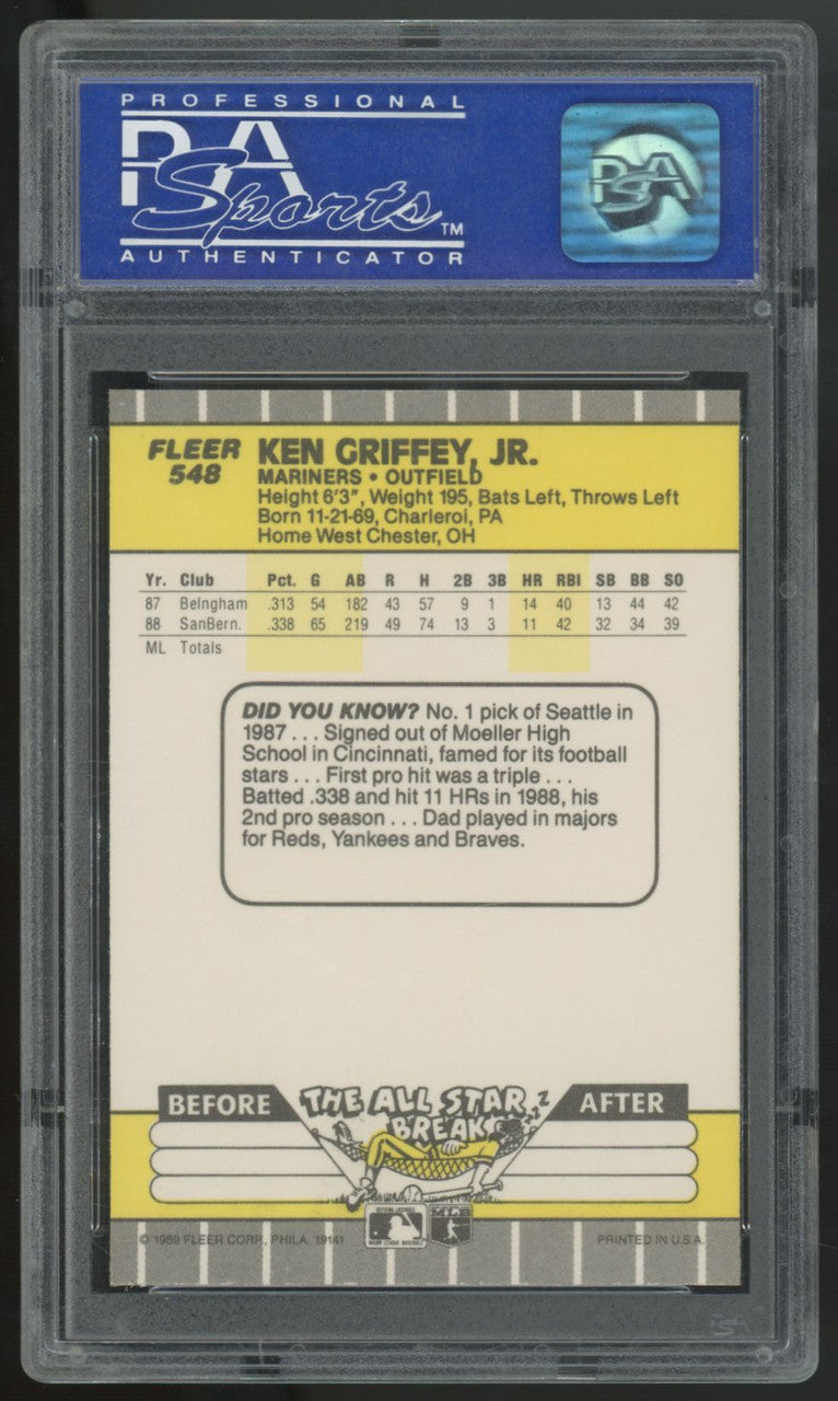 1989 Fleer Ken Griffey Jr. RC #548 PSA 9 *211