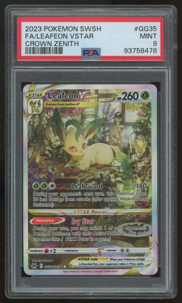2023 Pokemon Leafeon VSTAR Crown Zenith Full Art #GG35 PSA 9