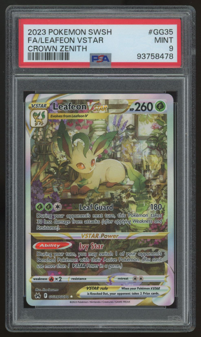 2023 Pokemon Leafeon VSTAR Crown Zenith Full Art #GG35 PSA 9