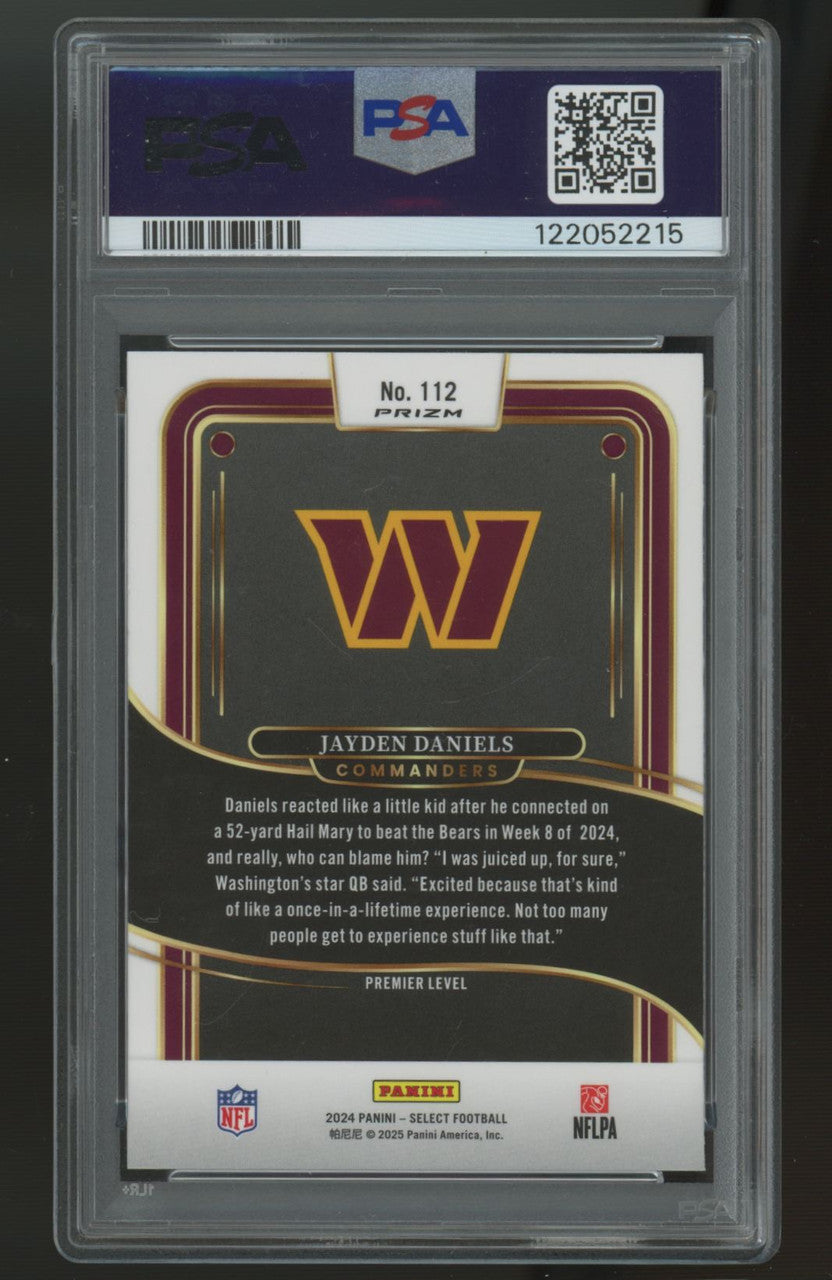 2024 Select Jayden Daniels RC Green and Yellow Shock Prizm #112 PSA 9