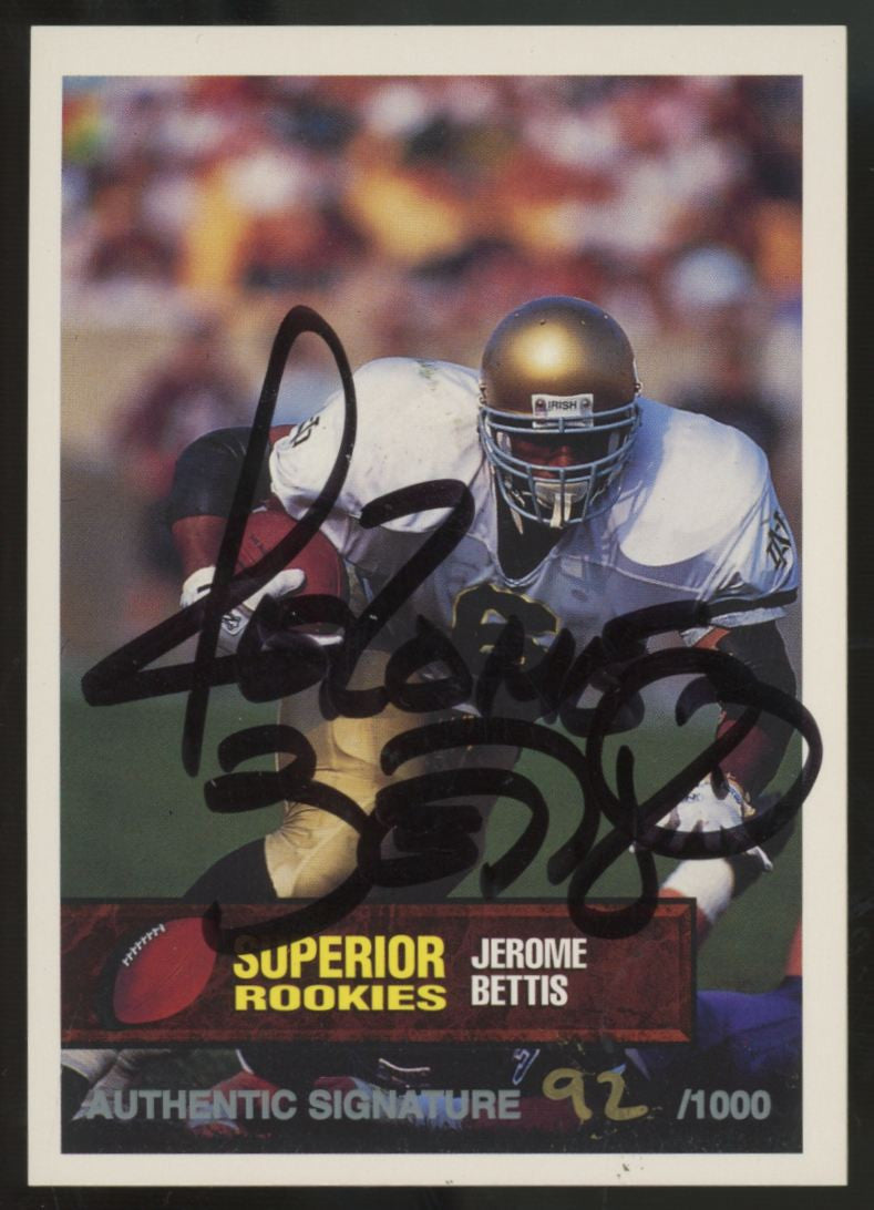 1993 Superior Rookies Jerome Bettis RC Auto /1000 #2