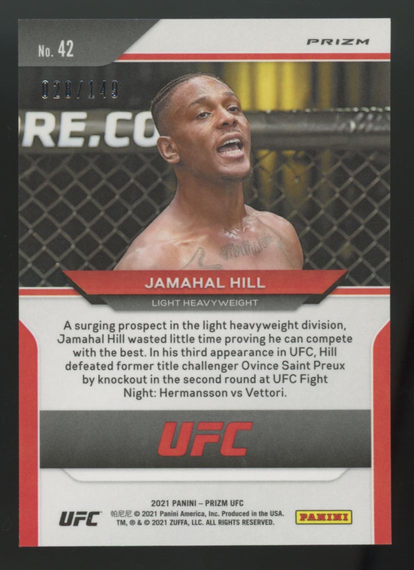 2021 Panini Prizm UFC Jamahal Hill RC Purple /149 #42