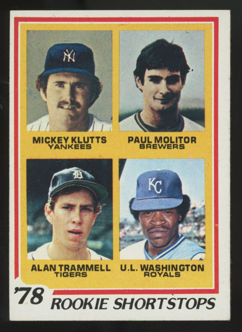 1978 Topps Klutts / Molitor / Trammell /Washington RC Shortstops #707 EX-MT