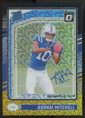 2024 Donruss Optic Adonai Mitchell RC Rated Rookie Black Gold Auto /60 #203